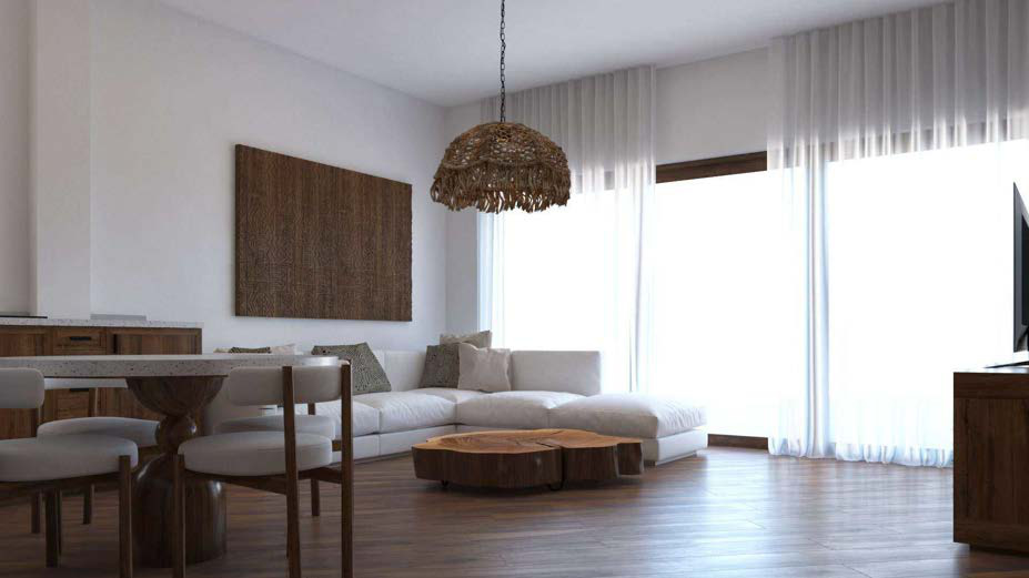 Architectural render: Room to unwind