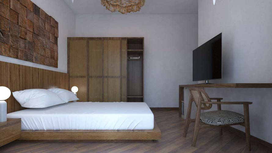 Architectural render: Quiet mornings, natural textures