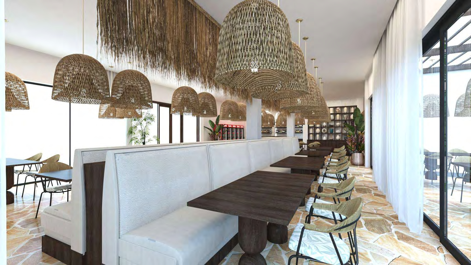 Architectural render: A relaxed dining atmosphere